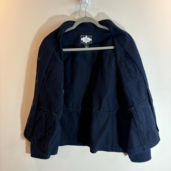 LAUREN NAVY SUPPLY Company Sz L Canvas Jacket 100% Cotton Snap Buttons Pockets - Picture 9 of 11